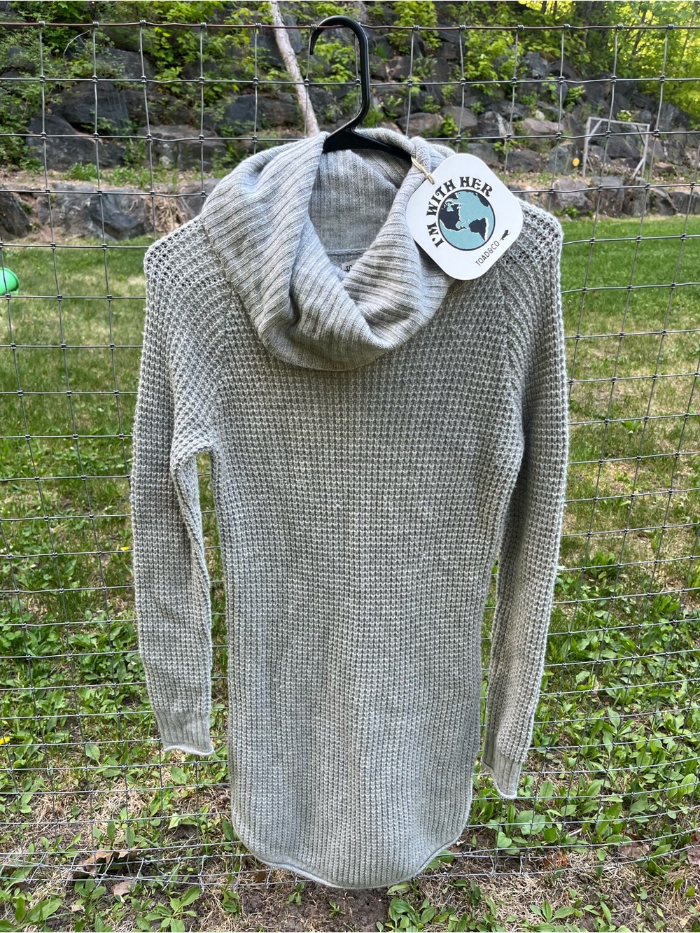 NWT Toad&Co Cozy Cowl Neck Women's Sweater Dress - Light Gray